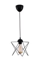 Mennyezeti lámpa, fém, állítható kábellel, fekete - CREATIVA - Butopêa